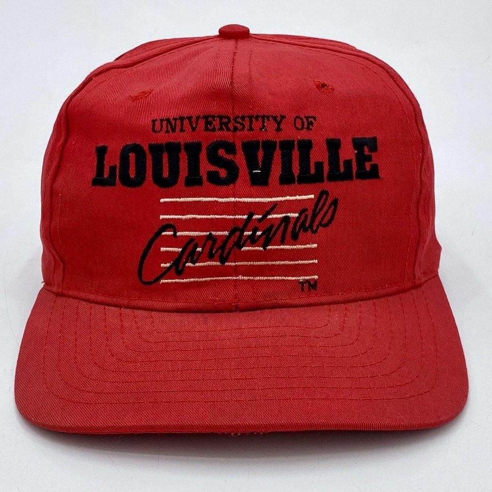 Vintage University of Louisville Cardinals Snapback‎ Hat Script Logo